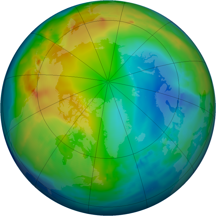 Arctic ozone map for 16 December 2012